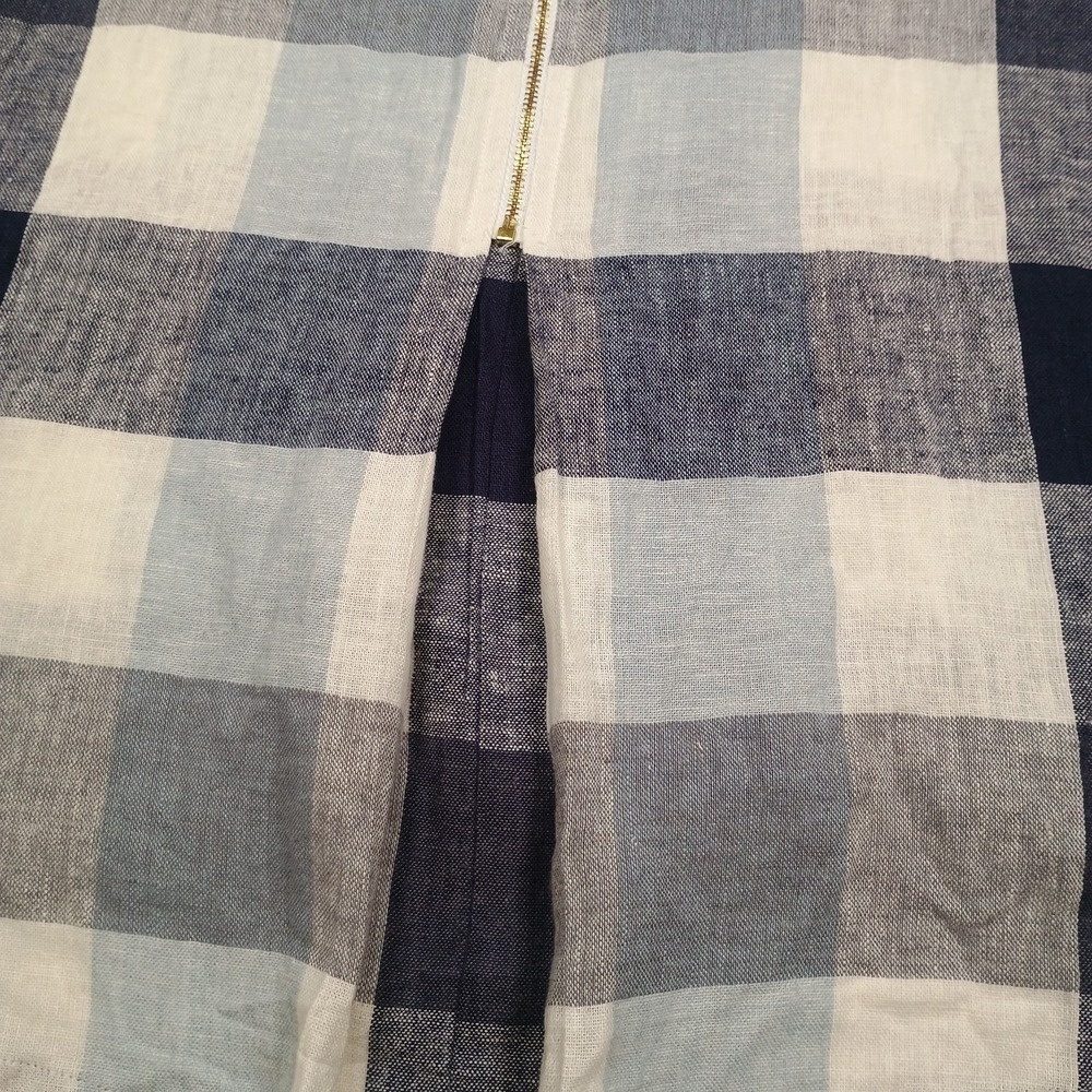 Soft Surroundings Blue Carreaux Plaid Linen Blend Button Zip Back Tunic XL - Picture 10 of 12
